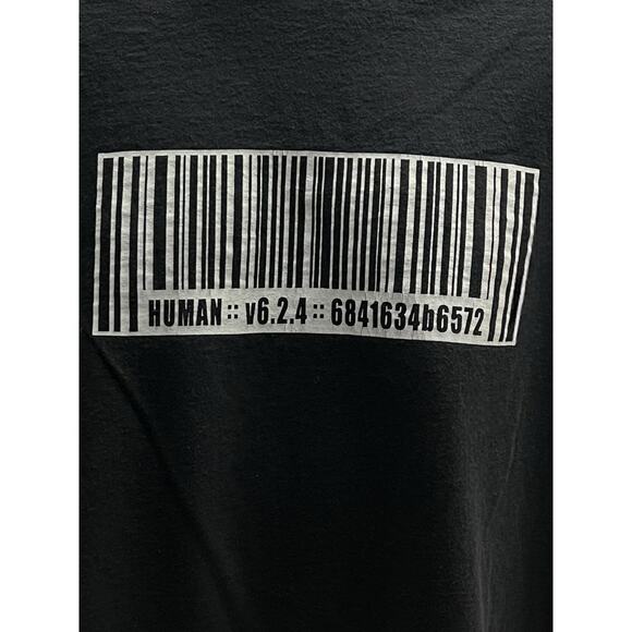 J!NX Vintage Human Barcode Shirt XL Black Tech Gamer Tee Cyberpunk Style Jinx - Picture 3 of 7